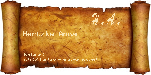 Hertzka Anna névjegykártya